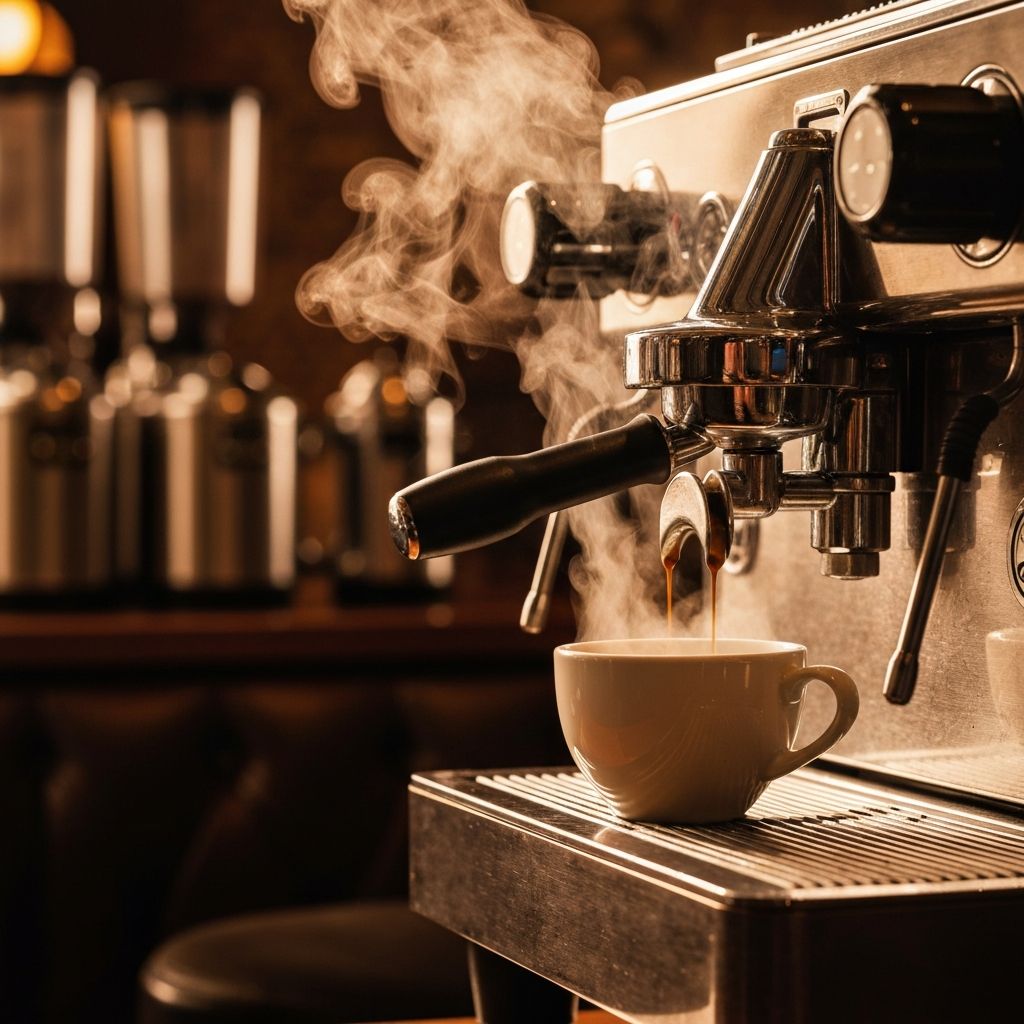 Máquina de café preparando el café perfecto